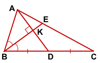 Медиана перпендикулярна биссектрисе в треугольнике