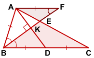 Медиана перпендикулярна биссектрисе в треугольнике
